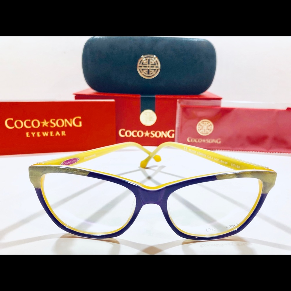 Coco Song Eyeglasses BLUES LESSON Purple/Yellow 56